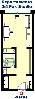 Plano Departamentos 3-4 personas en Edificios Corinto,  Esparta, Tebas, Atenas en Las Leas - Malargue - Mendoza - Argentina